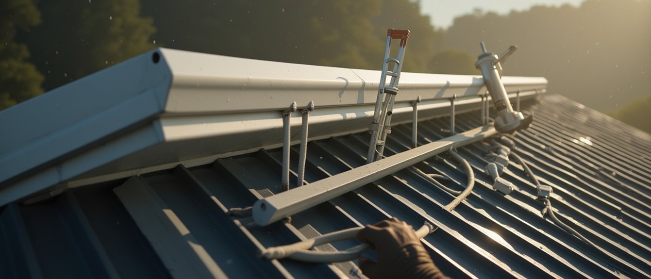 proper metal roof gutters
